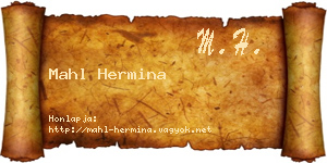 Mahl Hermina névjegykártya